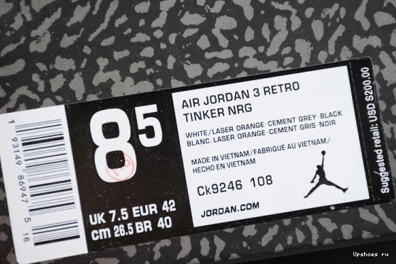 CK9246-108 CK9246-108 Orange 3 Air Jordan Retro Laser (W) 0528